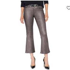 FRAME cropped mini boot cut coated jeans